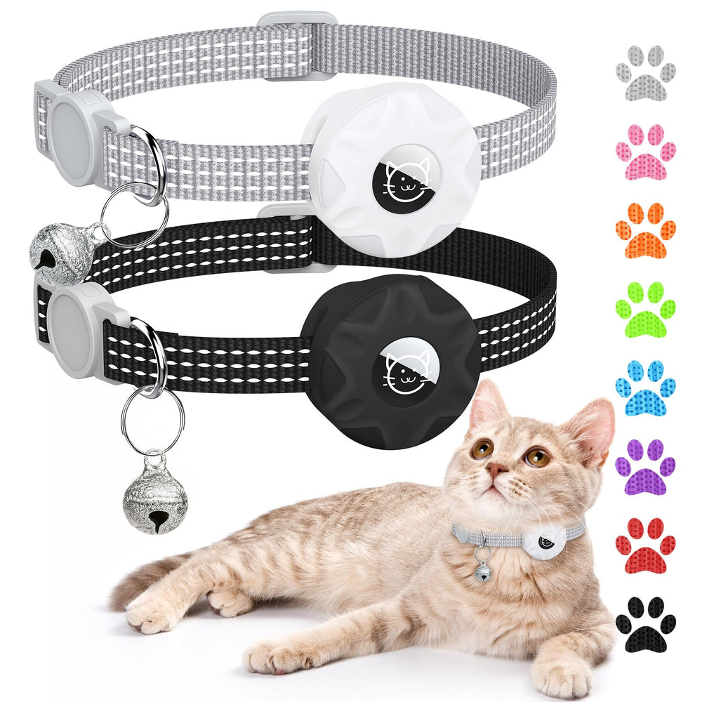 Hoeraonr Apple AirTag Cat Collar showing AirTag integration for Find My