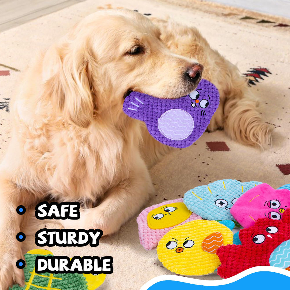 HOESDA squeaky crinkle toys support interactive training like fetch and tug-of-war