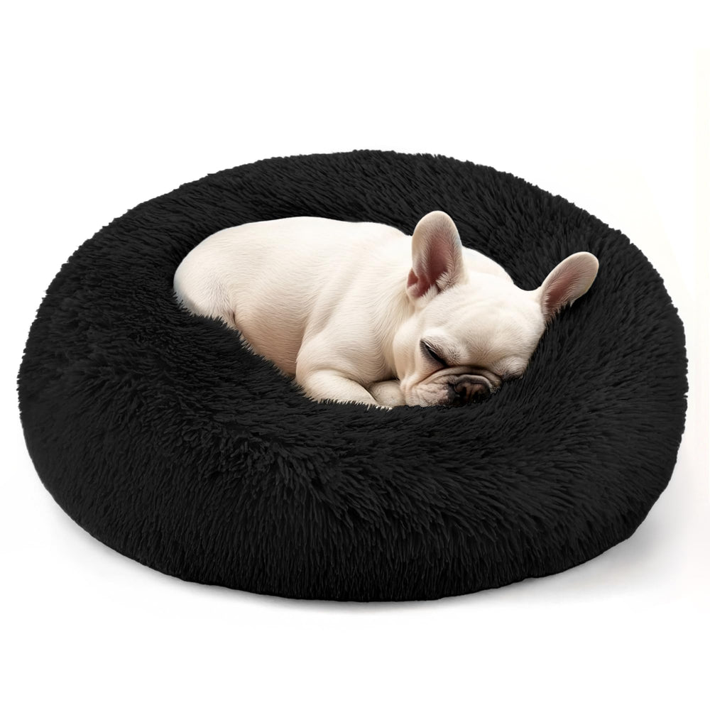 Hoewina dog-cat bed front view showing the donut design for neck support and comfort
