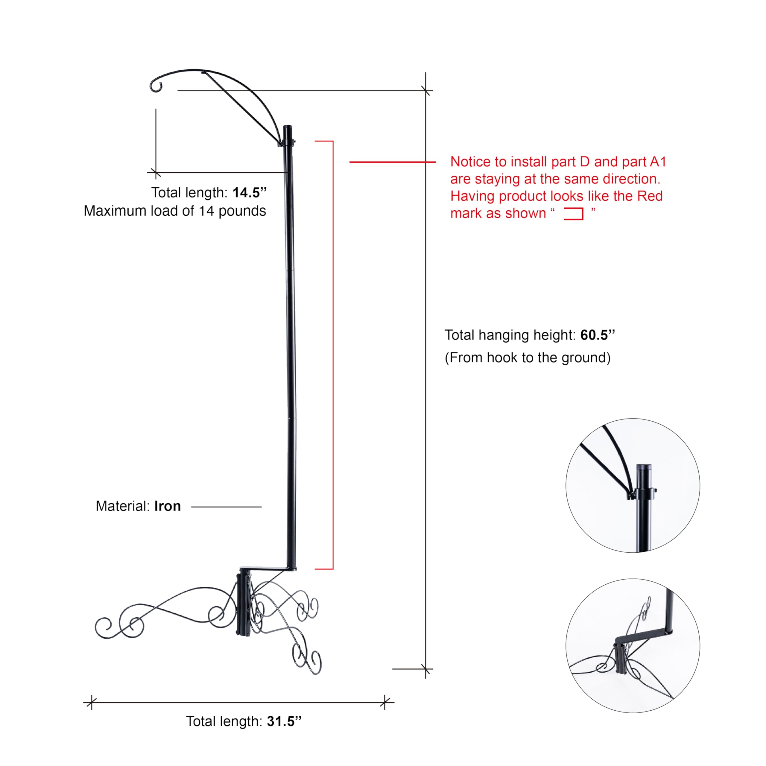 HOHIYA hummingbird feeder stand positions feeders at ideal height to invite visitors.