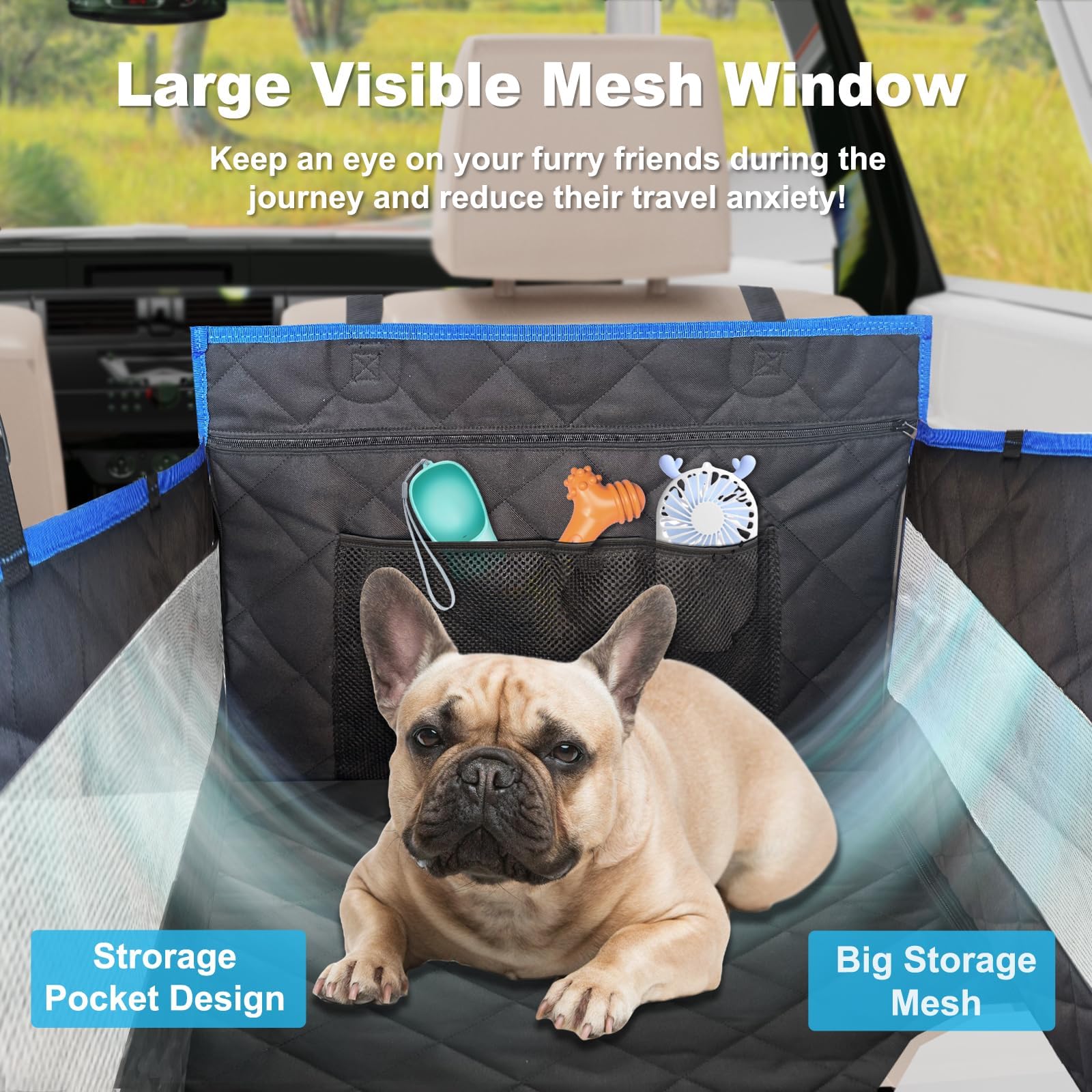H HOH-Tech back seat extender installation-step image highlights easy setup.
