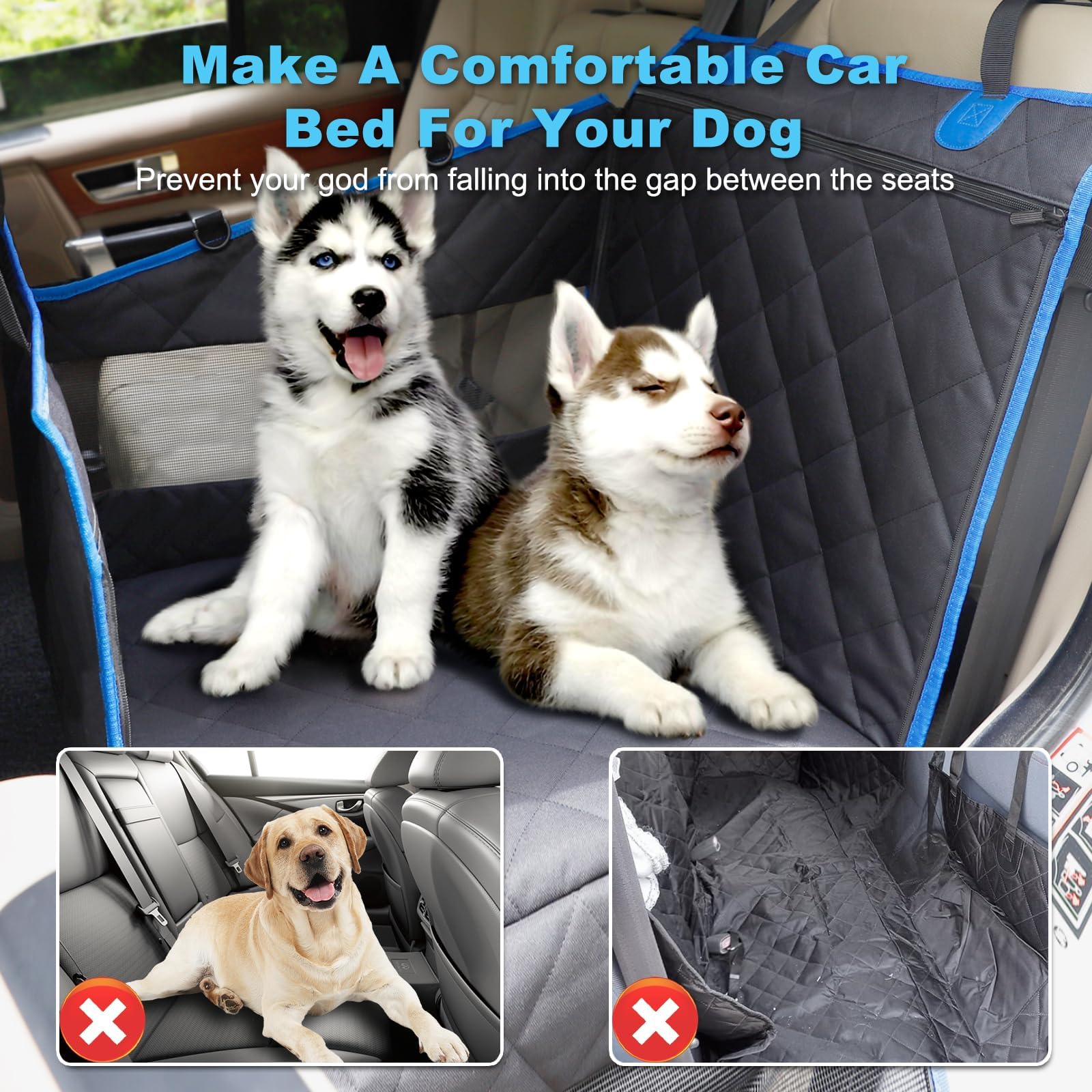 H HOH-Tech back seat extender wipe-clean surface reveals simple maintenance after trips.