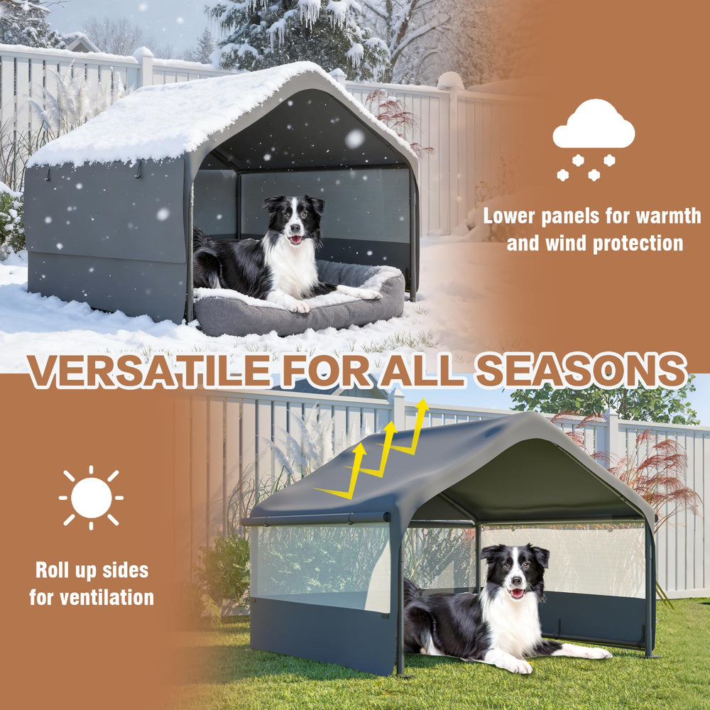 Hohuqeri dog shade shelter ground stakes boost stability on windy days