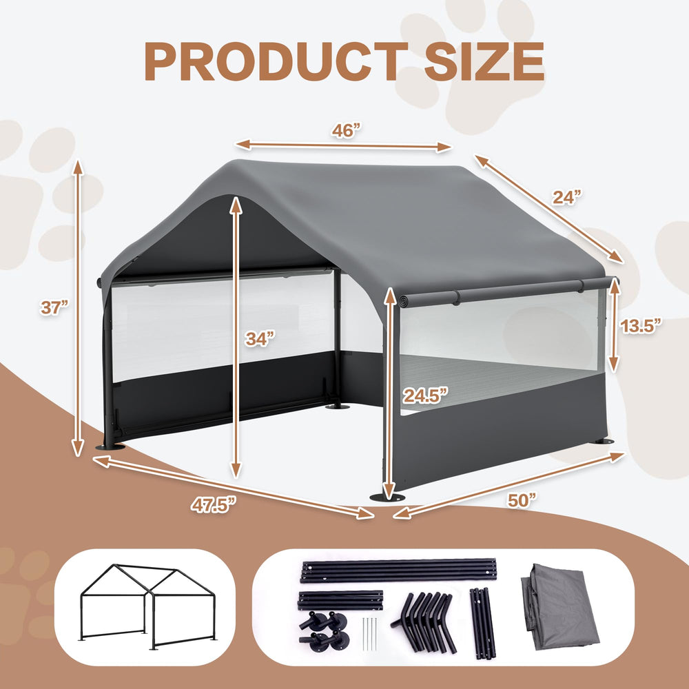 Hohuqeri dog shade shelter waterproof cover blocks UV and rain for dry pets