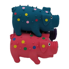 Hoiasem 4-inch squeaky pig toy durable latex for gentle chewers and interaction