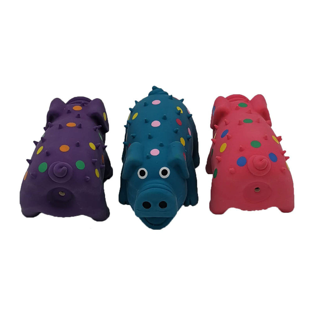 Hoiasem squeaky pig toy safe non-toxic latex for supervised, interactive fetch