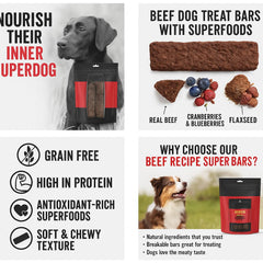 Hoiyen Zoe Super Bars beef-recipe berries flax close-up emphasizes antioxidants and healthy coat