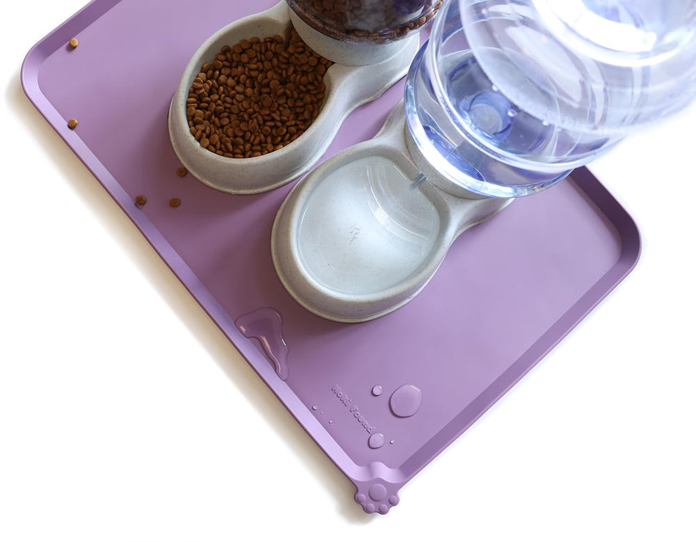 Hoki Found amethyst feeding mat ready for travel and quick wipe downs