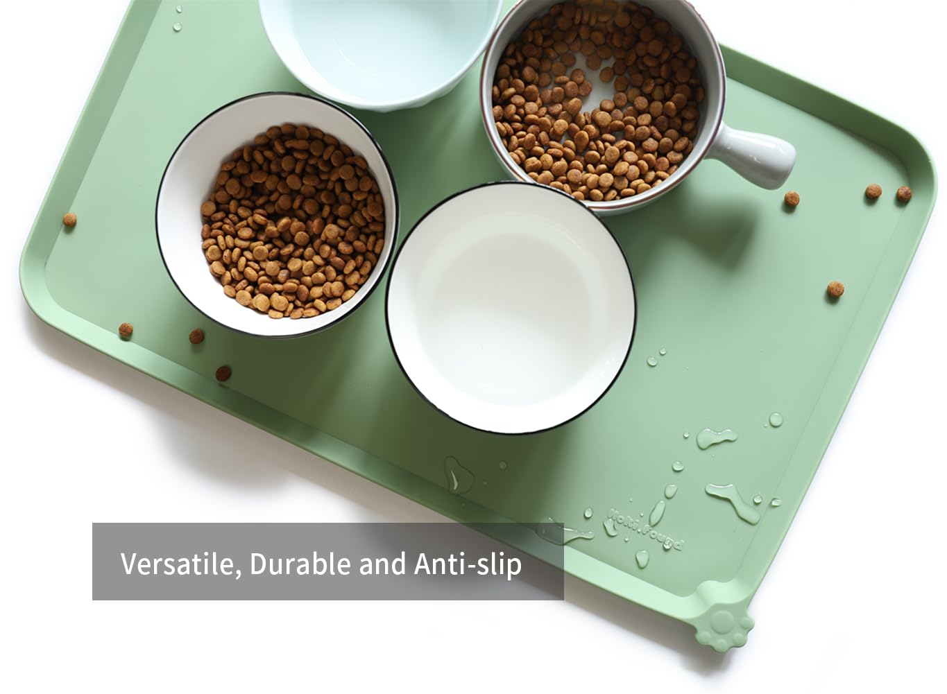Hoki Found L silicone non-slip bowl mat dishwasher-safe for easy cleaning.