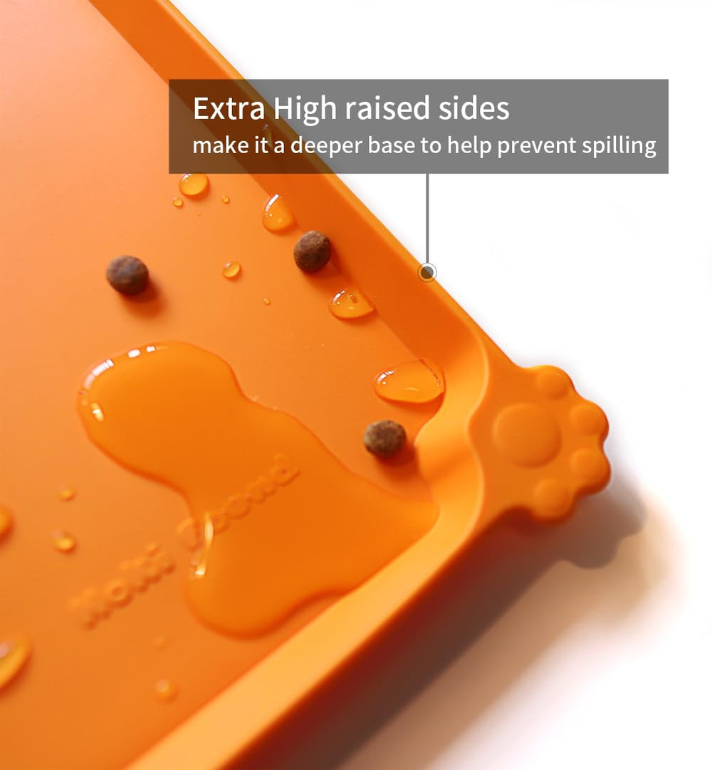 Hoki Found L silicone non-slip bowl mat raised edge reduces spills on floors