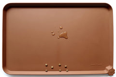 Hoki Found L silicone non-slip mat top view showing spacious feeding area reduces spills