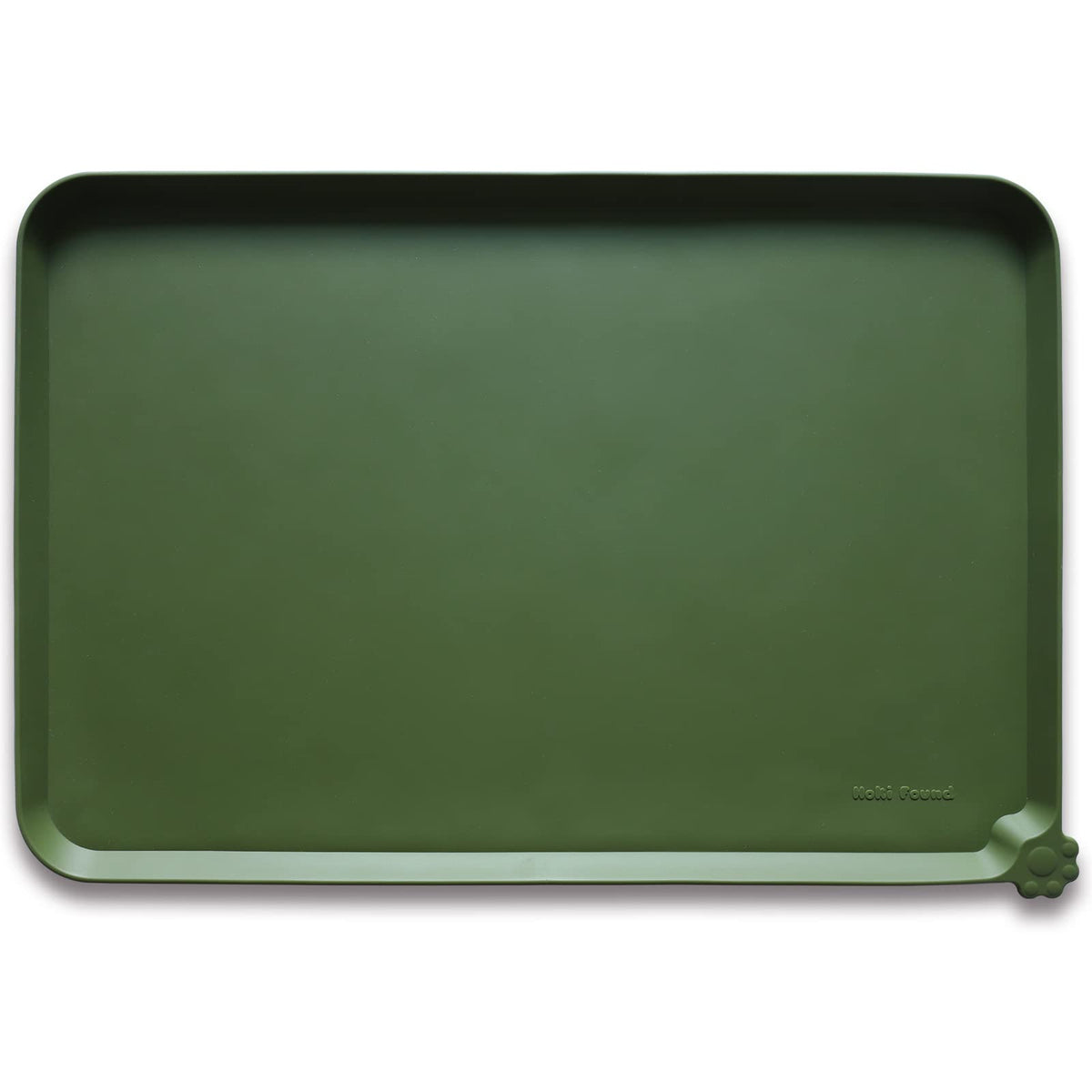 Hoki Found L silicone non-slip pet bowl mats on the floor prevent spills during meals.