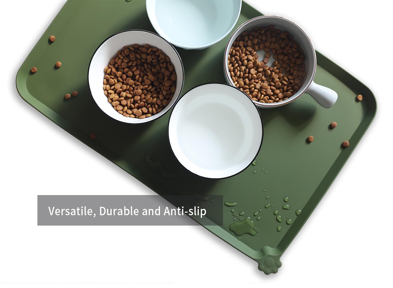 Hoki Found L silicone non-slip mats packed for travel and easy cleaning.
