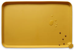 Hoki Found L silicone non-slip pet feeding mat overview shows spill containment and easy cleaning.
