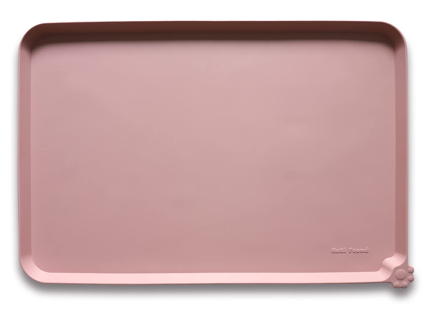 Hoki Found large non-slip feeding mat, front view, protects floors from spills.