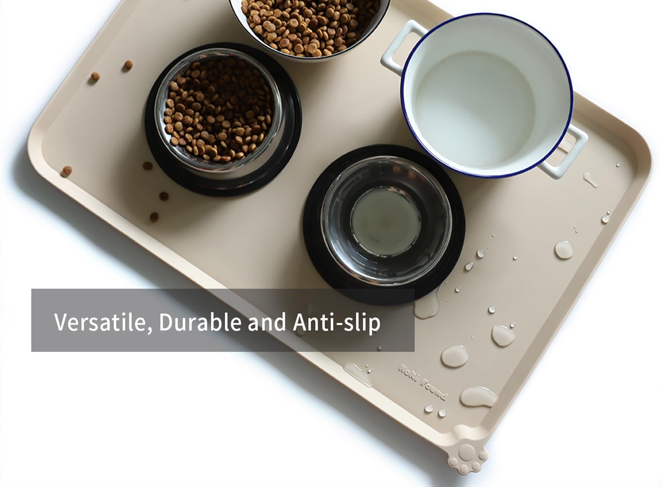 Hoki Found silicone mat in use shows ample 24 by 16 inch dining space.