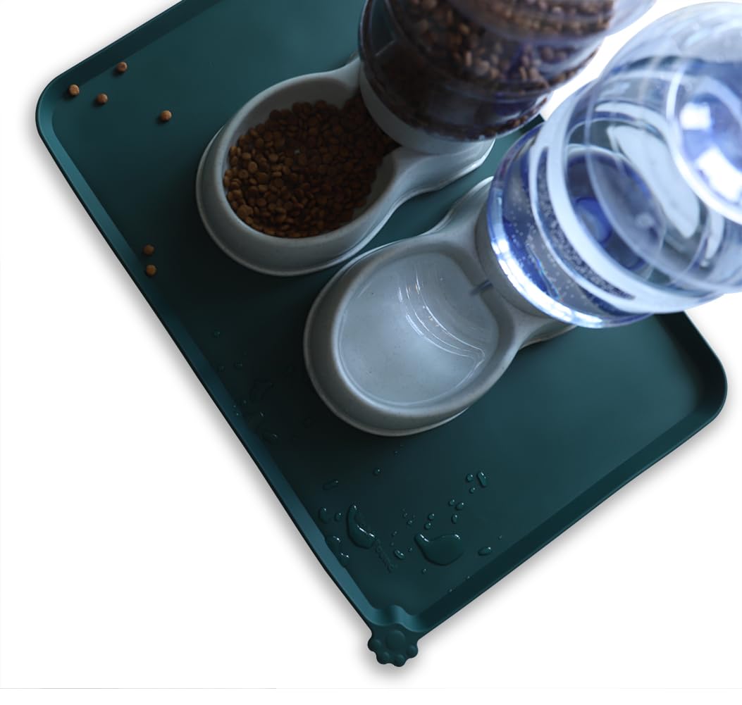 Hoki Found large raised-edge mat contains spills to protect floors