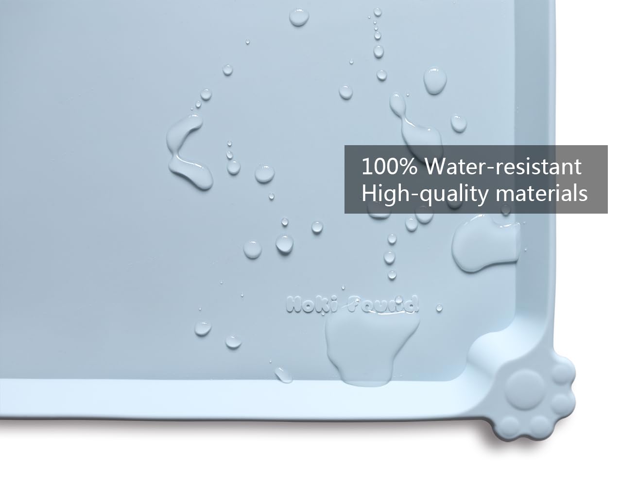 Hoki Found waterproof, dishwasher-safe mat cleans quickly after messy meals.