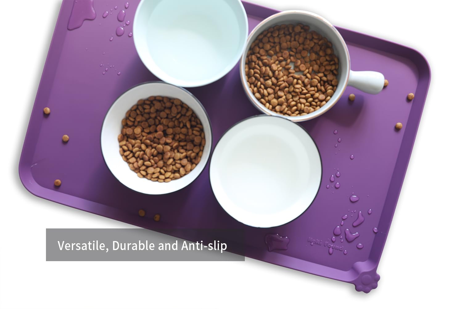 Hoki Found eggplant mat in travel setup showing portability and easy wipe-down.