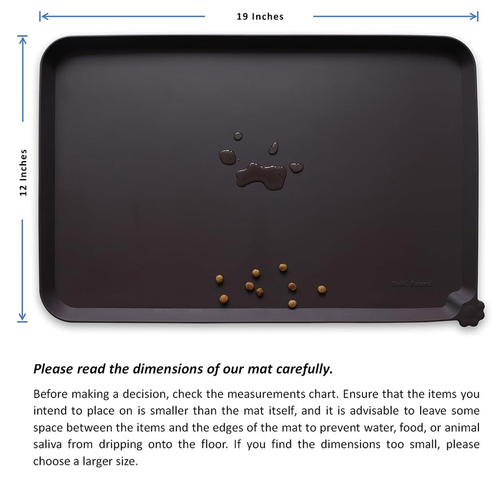 Hoki Found durable silicone mat ready for travel with bowls and feeders