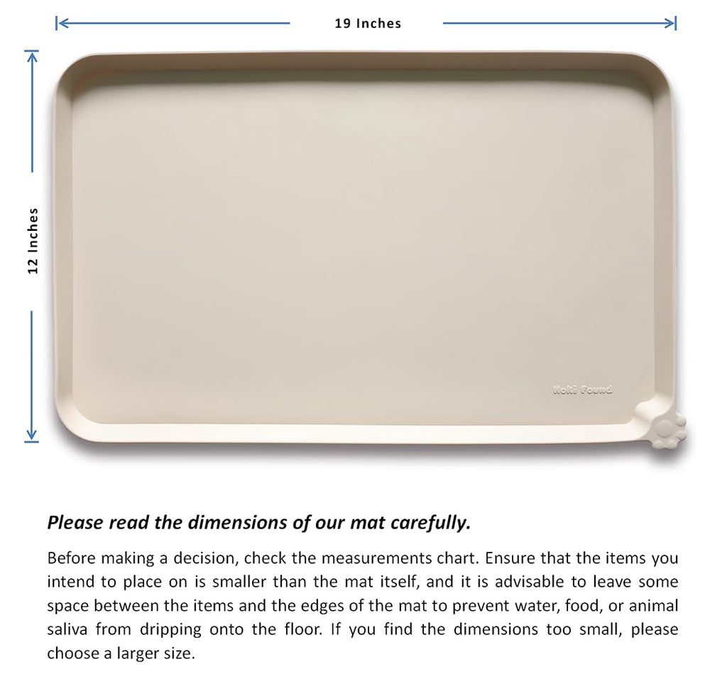 Hoki Found silicone pet food mats tray durable flexible material ideal for travel and storage.