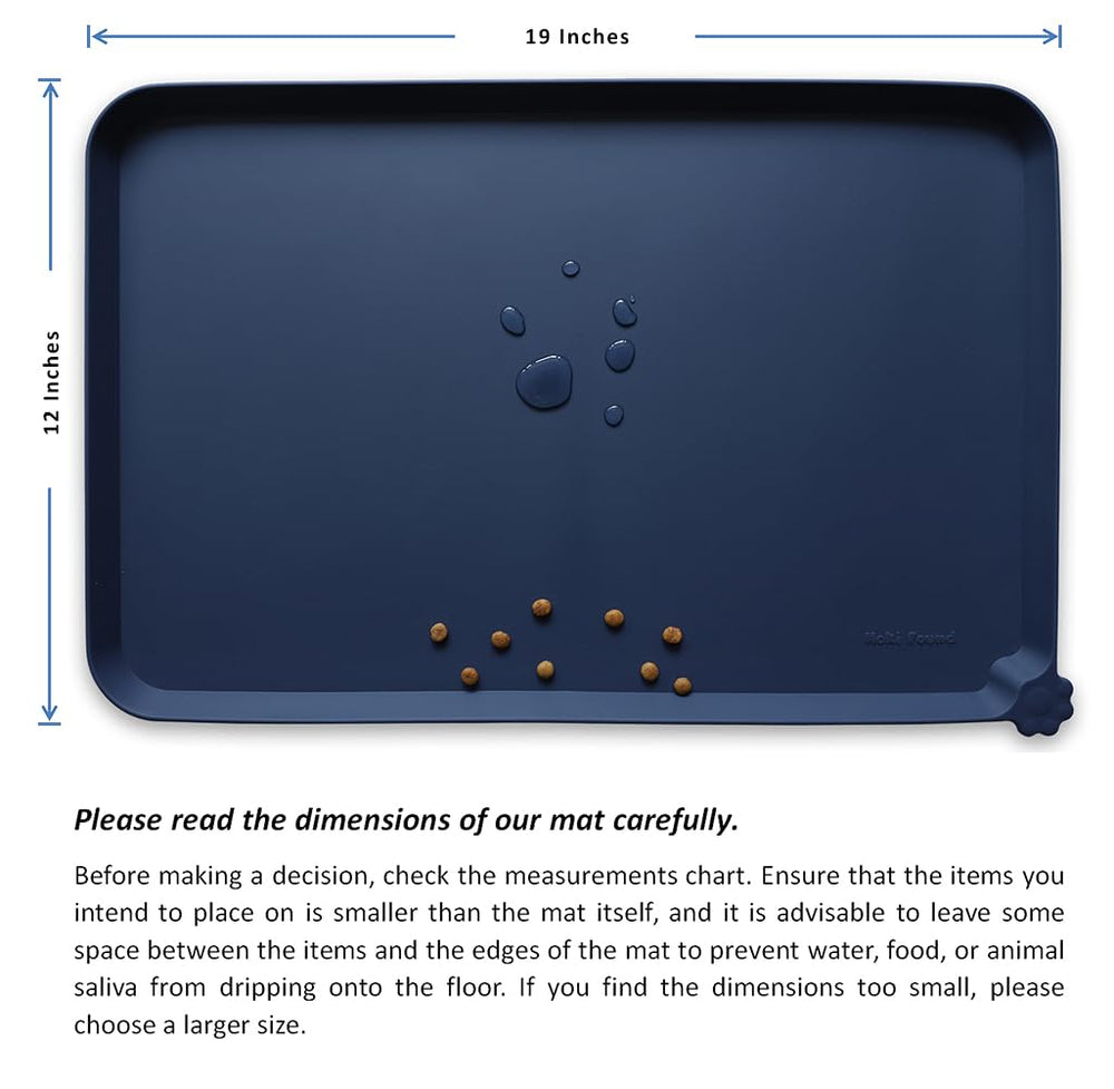 Hoki Found mat in use under bowls, reducing mess and protecting floors during meals.