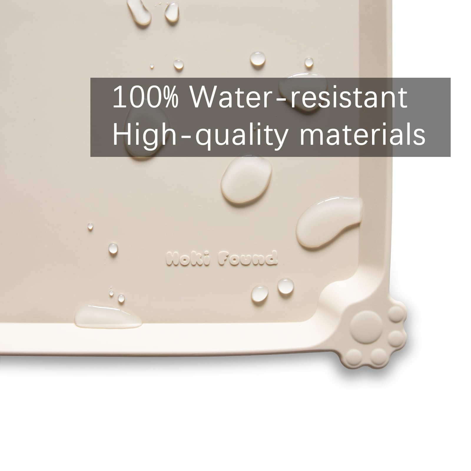 Hoki Found silicone pet food mats tray non-slip surface keeps bowls in place during feeding.