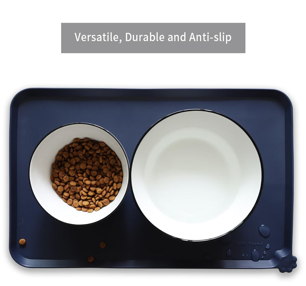 Hoki Found silicone mat close-up highlights non-toxic, waterproof, dishwasher-safe material for easy cleaning.