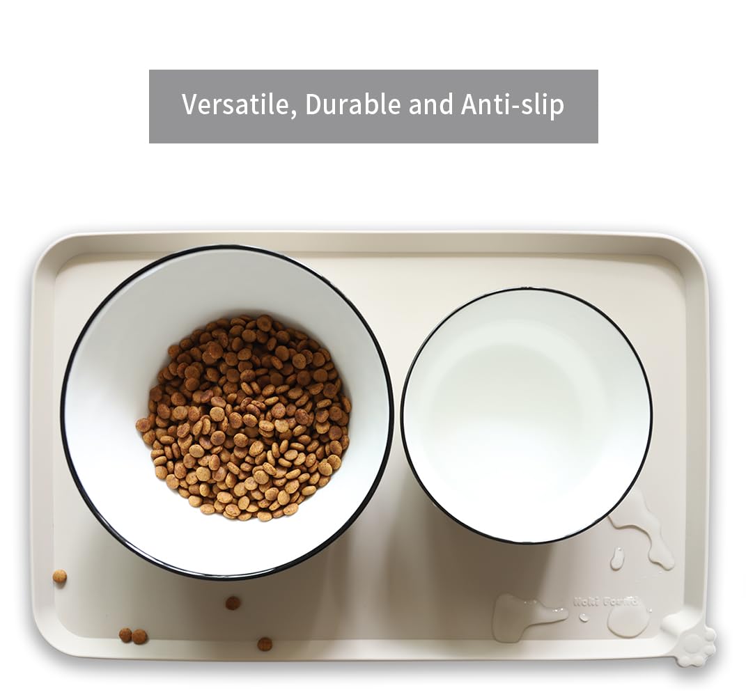 Hoki Found non-slip cream tray bottom view demonstrates secure placement during meals