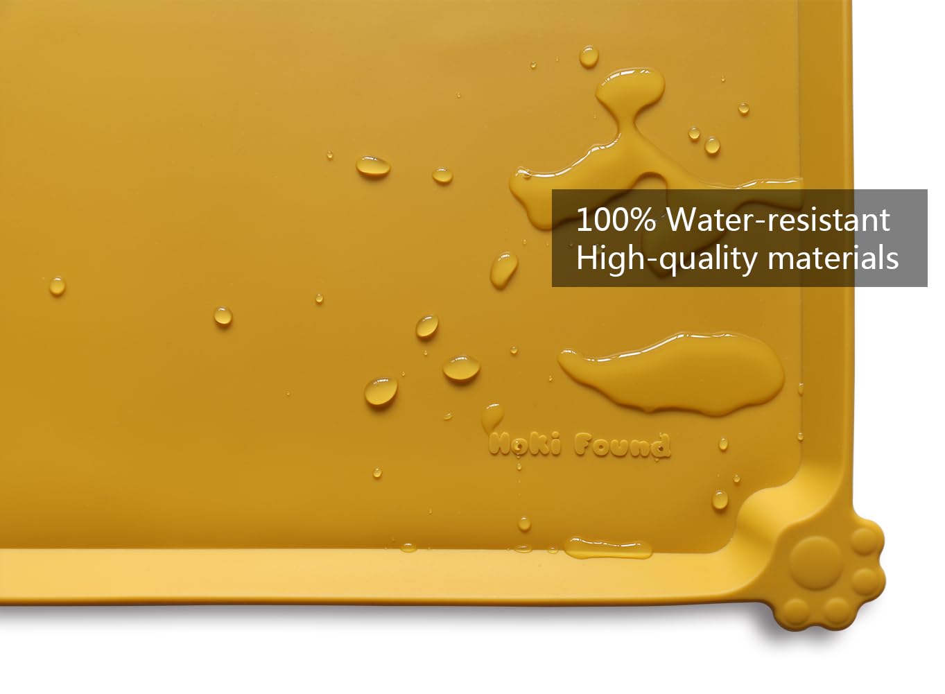 Hoki Found waterproof pet feeding mat with easy-clean surface for quick mess cleanup.