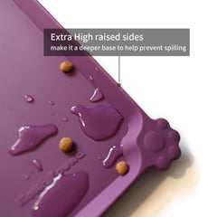 Hoki Found Eggplant mat close-up shows easy-clean silicone surface