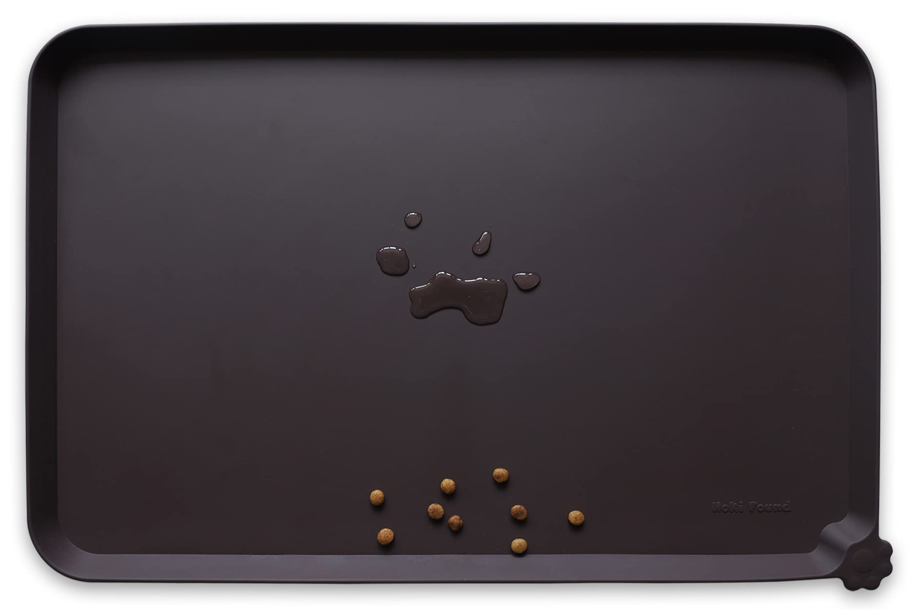 Hoki Found X-Large Silicone Non-Slip Pet Feeding Mat full view keeps floors clean during meals