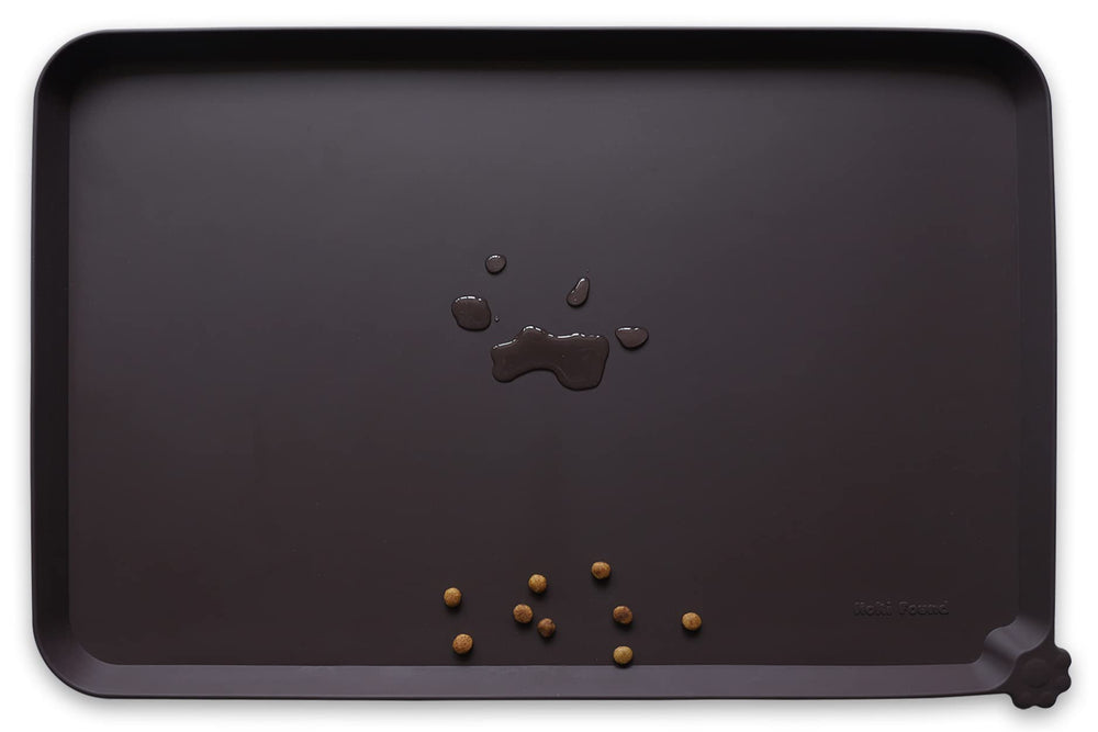 Hoki Found X-Large Silicone Non-Slip Pet Feeding Mat full view keeps floors clean during meals