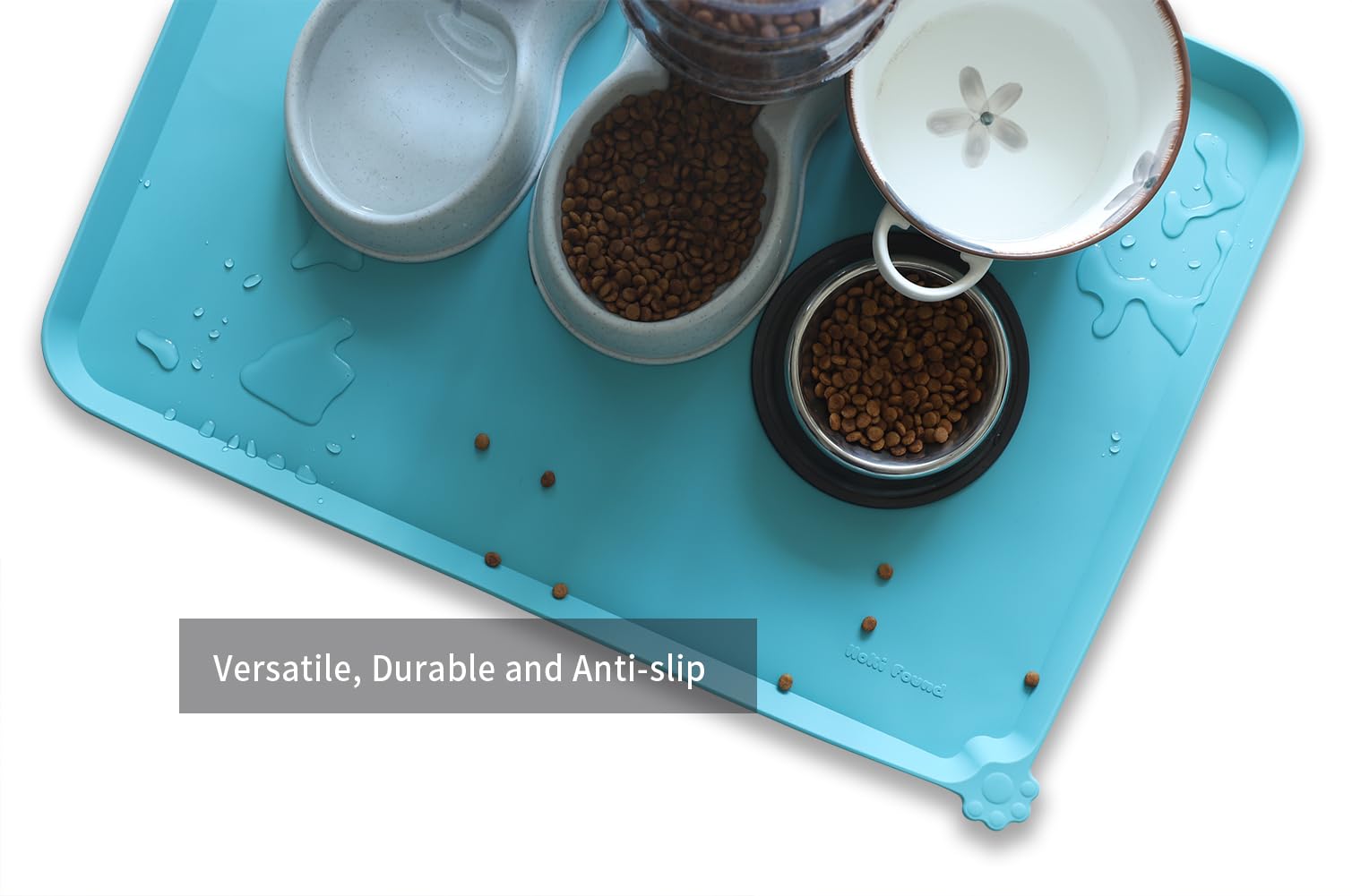 Hoki Found X-Large silicone non-slip mat Glacier travel-ready keeps meals tidy anywhere.
