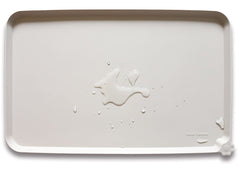 Hoki Found X-Large silicone non-slip pet food mat with raised edge prevents spills during meals.