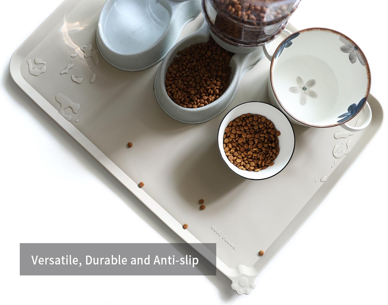 Hoki Found cream-brown mat is waterproof, anti-slip, and travel-friendly for quick meals on the go.