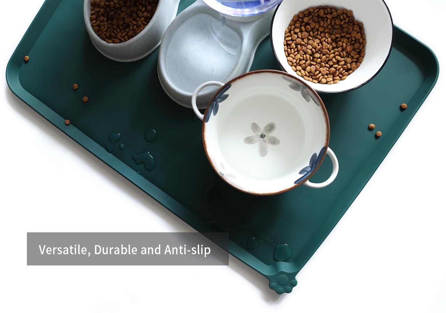 Hoki Found mat cleans easily after mealtime thanks to dishwasher-safe silicone.