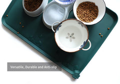 Hoki Found mat cleans easily after mealtime thanks to dishwasher-safe silicone.