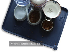 Hoki Found X-Large silicone pet feeding mat dishwasher-safe for quick cleanup after meals.