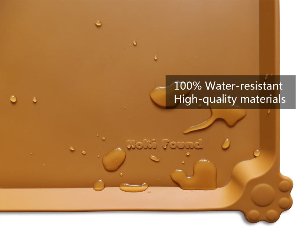 Hoki Found X-Large silicone pet feeding mat non-slip texture keeps bowls secure.