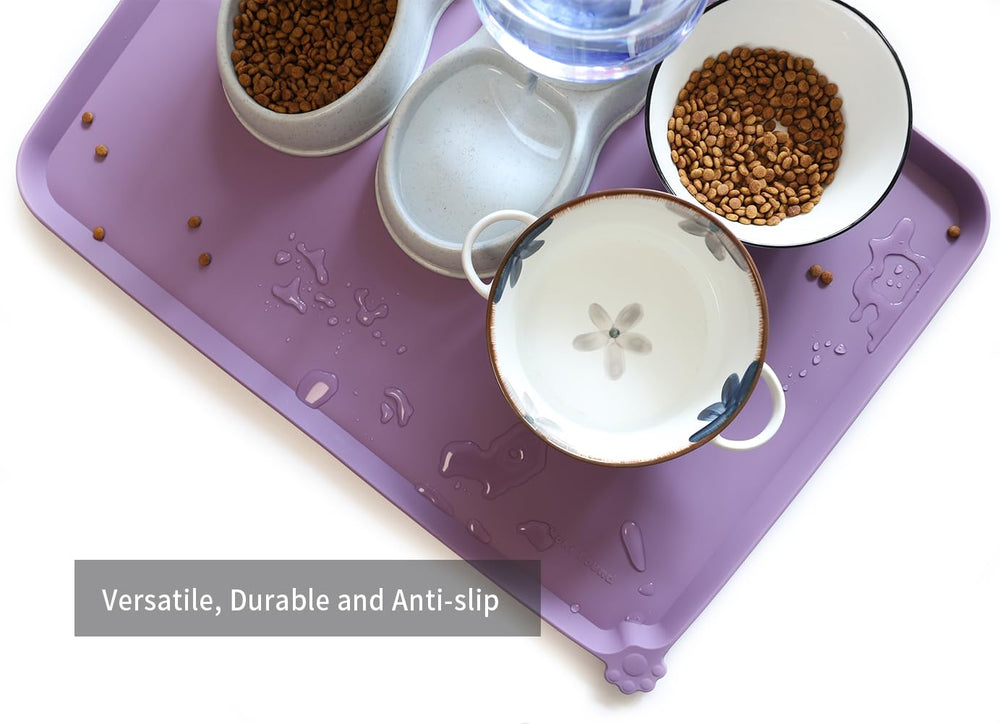 Hoki Found X-Large amethyst silicone mat—dishwasher-safe and easy to clean.