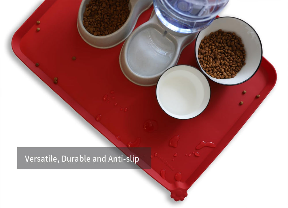 Hoki Found X-Large silicone mat being wiped clean or dishwasher-safe.