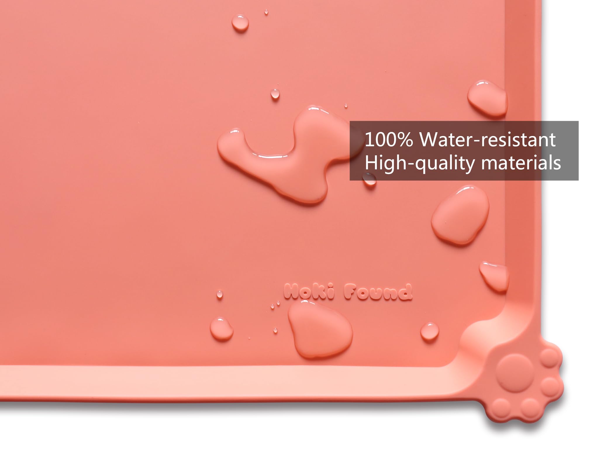 Hoki Found X-Large silicone mat on floor ideal for pet dining.