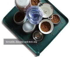 Hoki Found XX-Large silicone non-slip pet bowl mat dishwasher-safe design for easy cleaning.