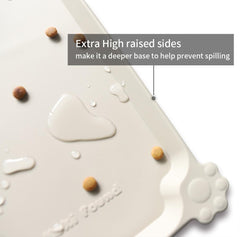 Hoki Found XX-Large mat with extra high raised edge prevents spills during meals.