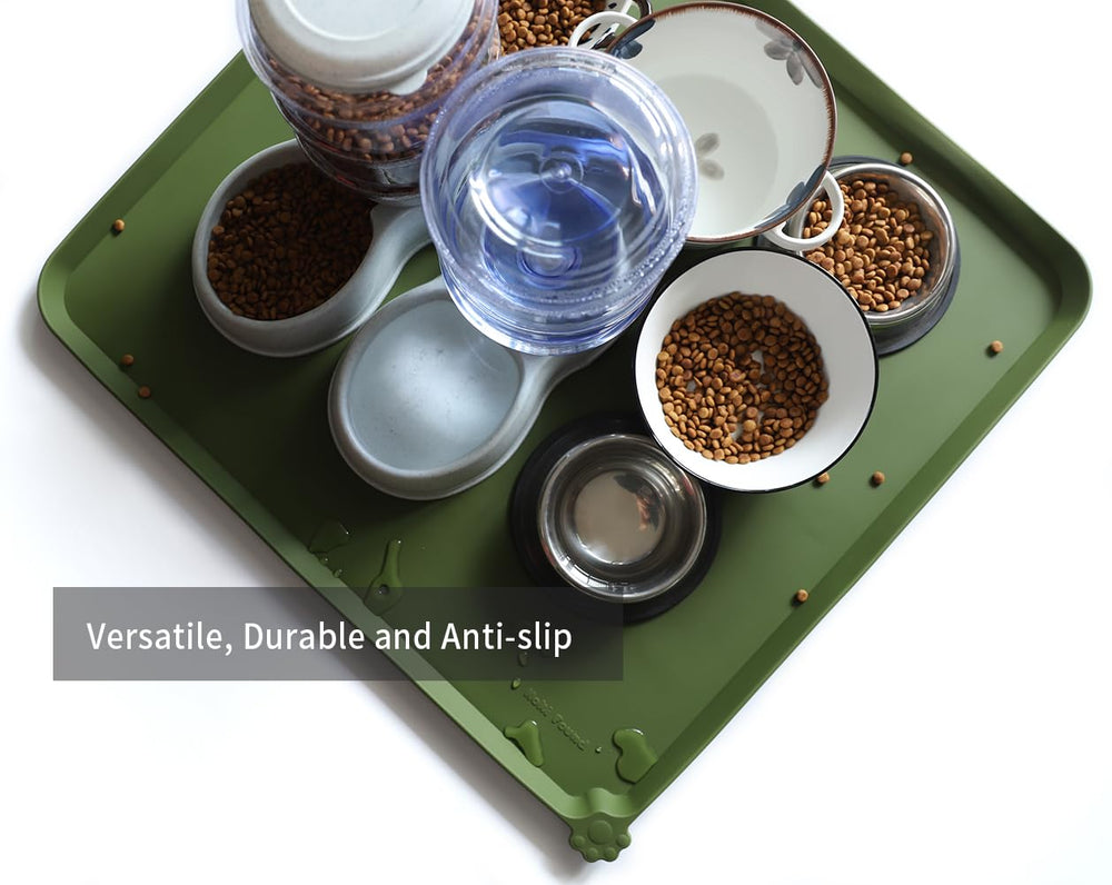Hoki Found mat in use on carpet demonstrates waterproof protection and easy cleanup.