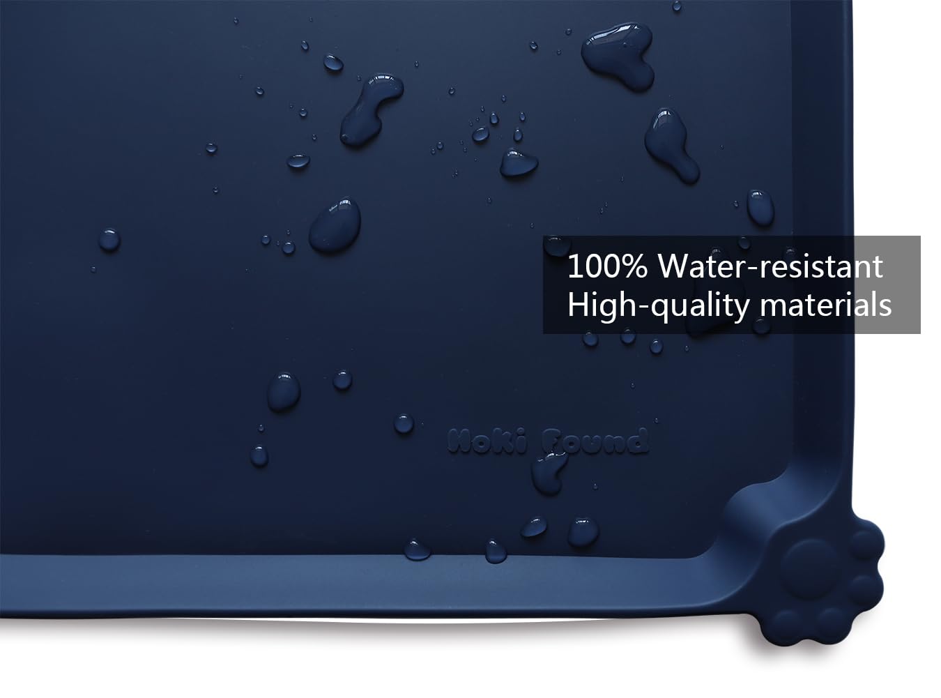 Hoki Found L silicone non-slip pet bowl mat, dishwasher-safe for quick cleaning.