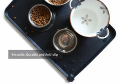 Hoki Found dishwasher-safe pet mat cleans quickly after meals for busy households.