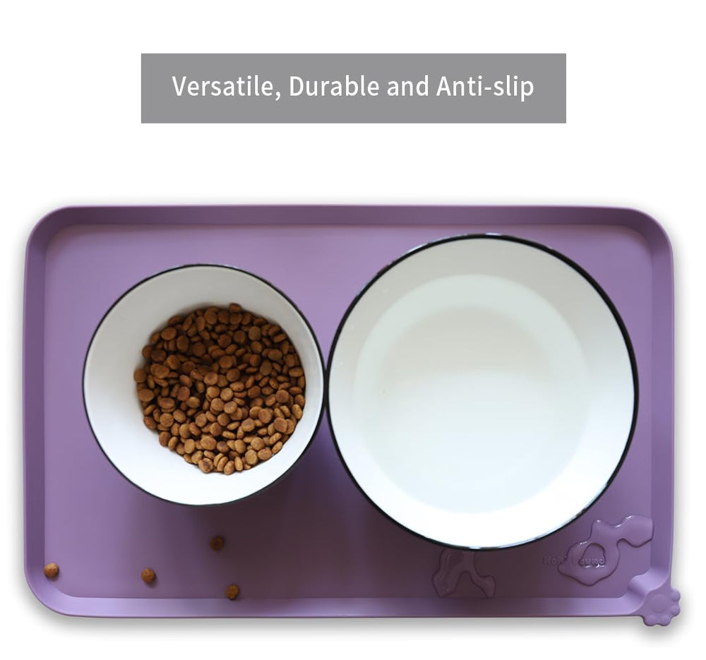Hoki Found amethyst mat serves as a portable feeding station on the go.