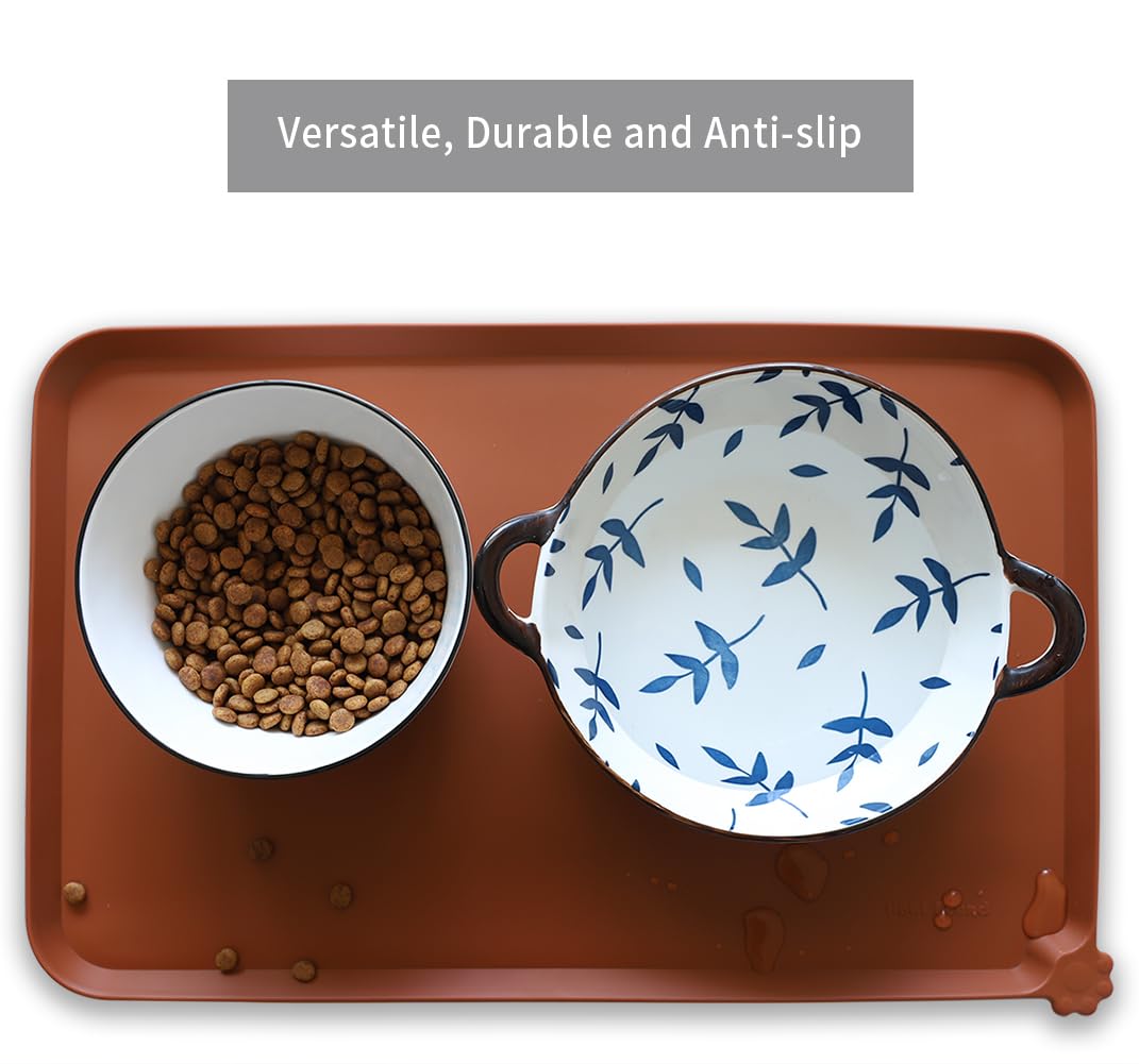 Hoki Found silicone mat on carpet demonstrates waterproof easy-clean surface for busy homes